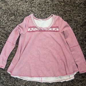 Pink Long Sleeve Free People Top